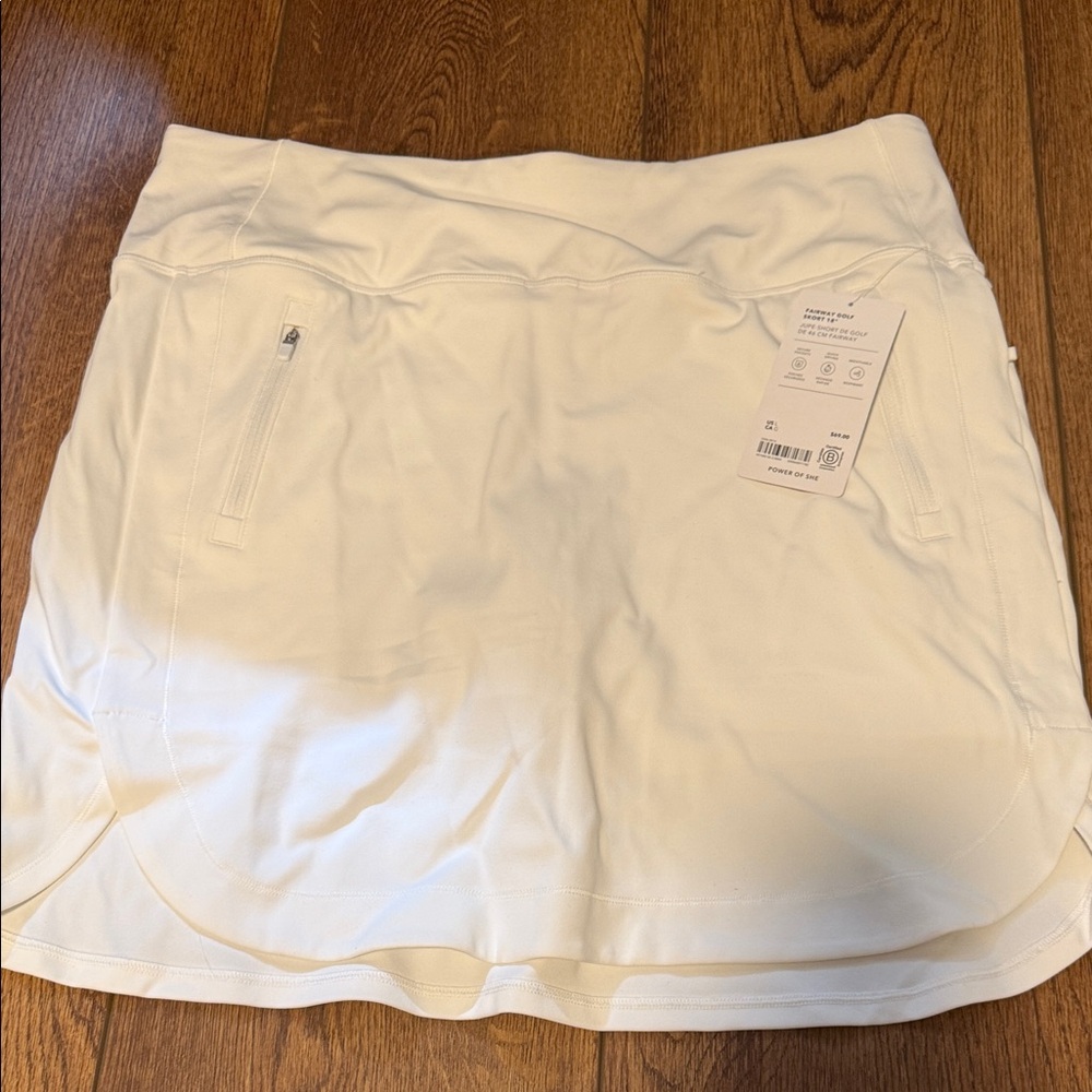 Athleta NWT SIZE large White Fairway Golf Skort 18”